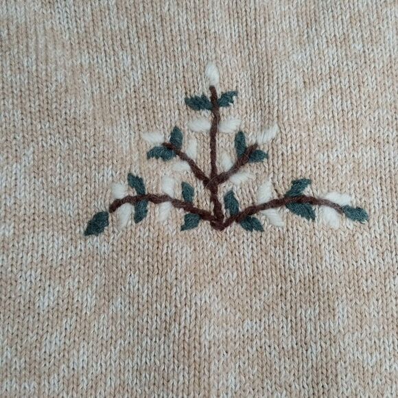 VTG North Crest Embroidered Cardigan Sweater L Winter Holiday Cabincore  Cottage - Picture 9 of 9